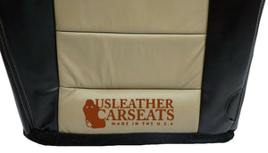 2005 Ford Excursion EDDIE BAUER Leather Driver Bottom Seat Cover Black - Tan
