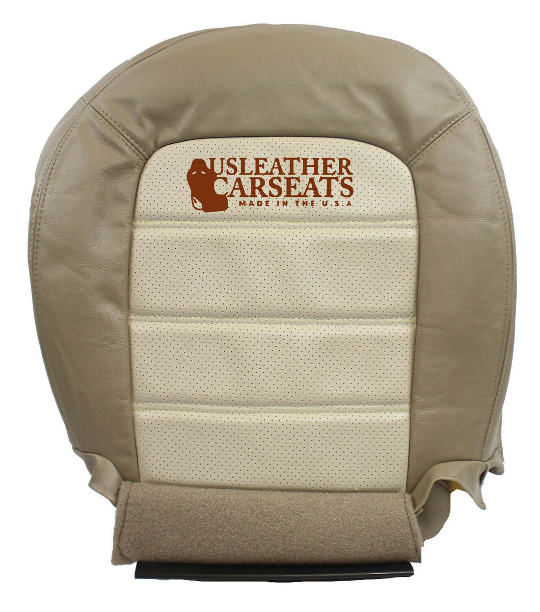2003 Ford Explorer Driver Side Bottom PERFORATED Leather Seat Cover two tone Tan