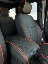 Load image into Gallery viewer, 2014-2017 Fits JEEP WRANGLER JK CUSTOM LEATHER SEAT COVERS BLACK&amp; Orange Diamond