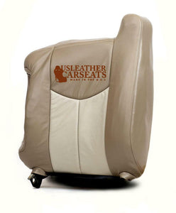 2003-2007 GMC Sierra 1500 Denali Driver Lean Back Leather Seat Cover 2 Tone Tan
