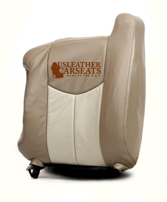 2003-2007 GMC Sierra 1500 Denali Driver Lean Back Leather Seat Cover 2 Tone Tan