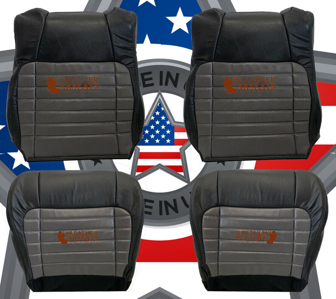 2001 02 2003 F150 Harley Davidson Full front seat Leather Seat Covers 2 Tone BLK