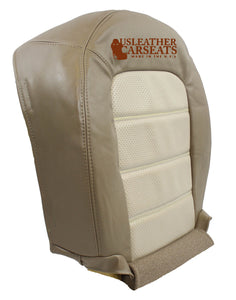 2002-2005 Ford Explorer Driver Full Front seat perf Vinyl seat Covers 2 tone Tan