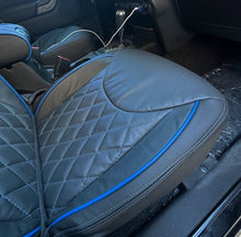 Load image into Gallery viewer, 2016-2017 Fits JEEP WRANGLER JK CUSTOM LEATHER SEAT COVERS BLACK &amp; Blue DIAMOND