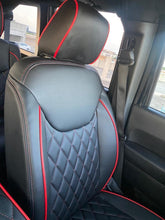 Load image into Gallery viewer, Fits 2015-2017 JEEP WRANGLER JK CUSTOM LEATHER SEAT COVERS BLACK &amp; RED DIAMOND