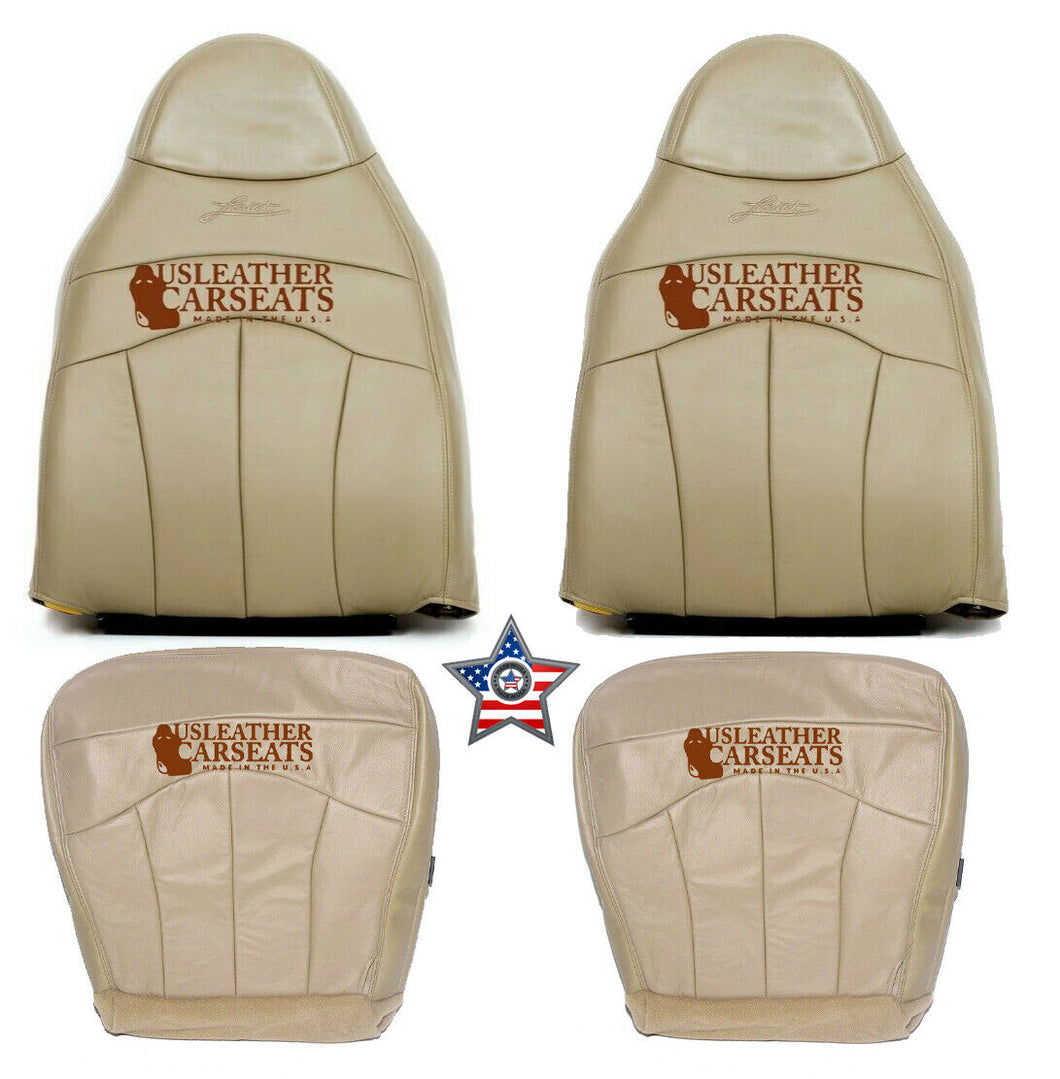 1999 Ford F-150 Lariat Driver & Passenger Complete Leather Seat Covers TAN