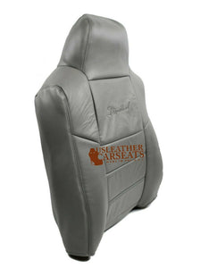2004 Ford Excursion Limited Driver Lean Back Replacement Leather Seat Cover Gray