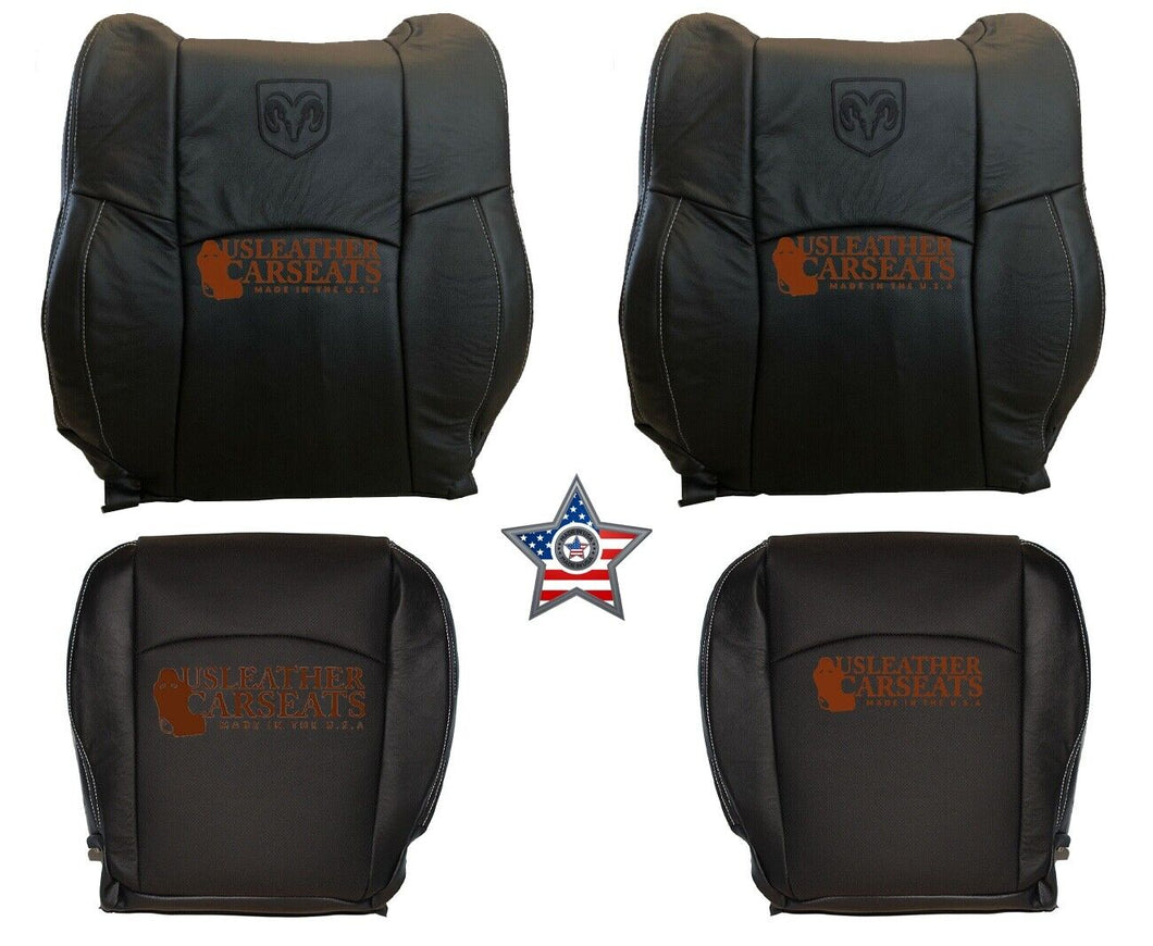 2009-2012 Fits  Dodge Ram 2500 3500 Full Front Leather Seat Cover Dark Gray