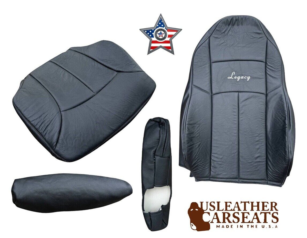 1996-2007 Peterbilt 379 semi truck Full front Driver Vinyl seat cover Blk
