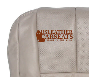 01 02 Cadillac Escalade Driver Side Bottom Perforated Leather Seat Cover Shale