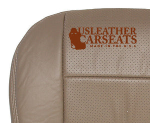 2001 F250 F350 Lariat Passenger Bottom Leather Perforated Vinyl Seat Cover TAN