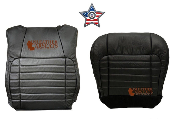 2001-2003 Ford F150 Harley-Davidson Driver Leather Full Front Seat Covers Black