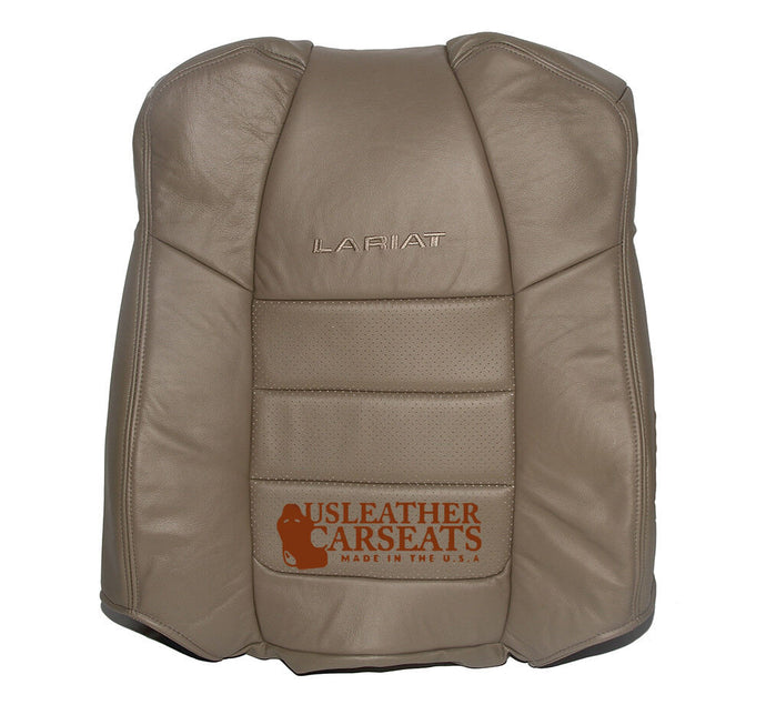 2001 F250 F350 Lariat - Driver Side Lean Back Perforated Leather Seat Cover TAN