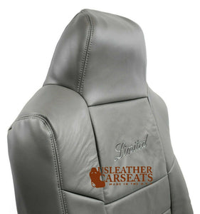 2004 Ford Excursion Limited Driver Lean Back Replacement Leather Seat Cover Gray