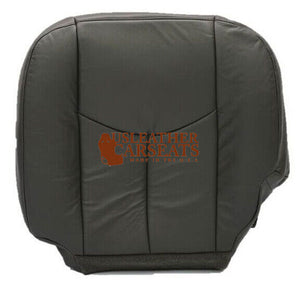 2003-2007 Chevy Silverado Suburban Passenger Bottom Leather Seat Cover Dark Gray