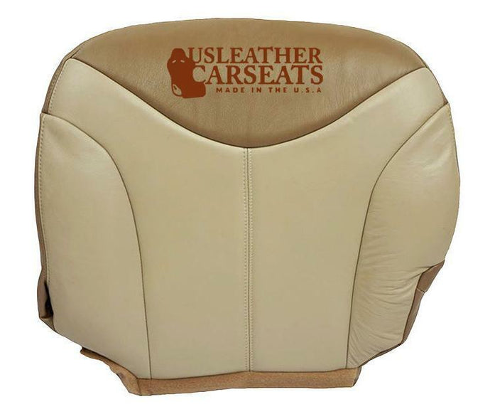 2001 GMC Sierra 1500 C3 Driver Side Bottom Leather Seat Cover 2 Tone Tan Pattern