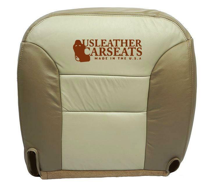1999 2000 Chevy Tahoe Driver Bottom Replacement Leather Seat Cover Two Tone Tan-