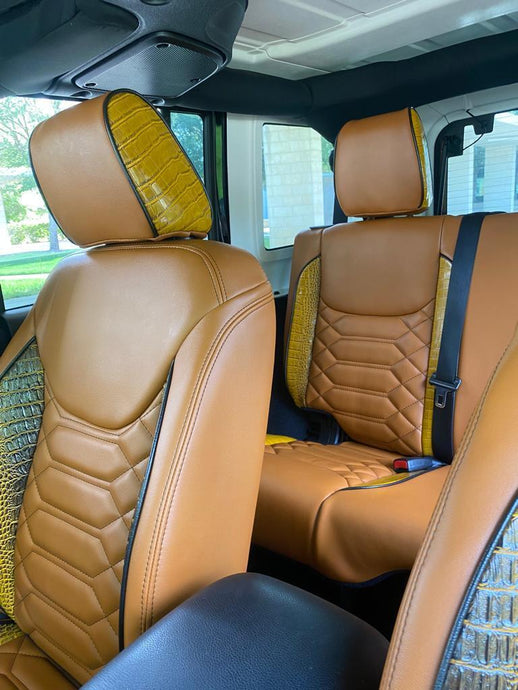 For 13-18 Jeep Wrangler 4 Door  Custom Complete Seat Covers Front & Back Tan