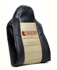 2005 Ford Excursion EDDIE BAUER Driver Lean Back Leather Seat Cover Tan/Black