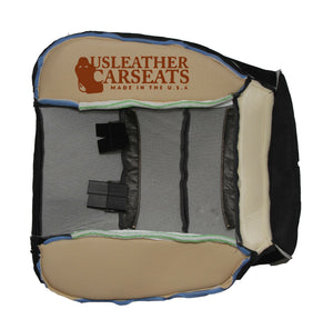 2003 Ford F250 Lariat Driver Side Bottom Replacement Leather Seat Cover Black