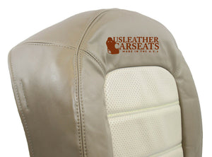 2002-2005 Ford Explorer Driver Bottom PERFORATED Leather Seat Cover two tone Tan