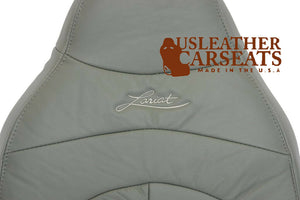 01 Ford F150 Lariat Standard Cab XL/XLT Driver Lean Back Leather Seat Cover GRAY