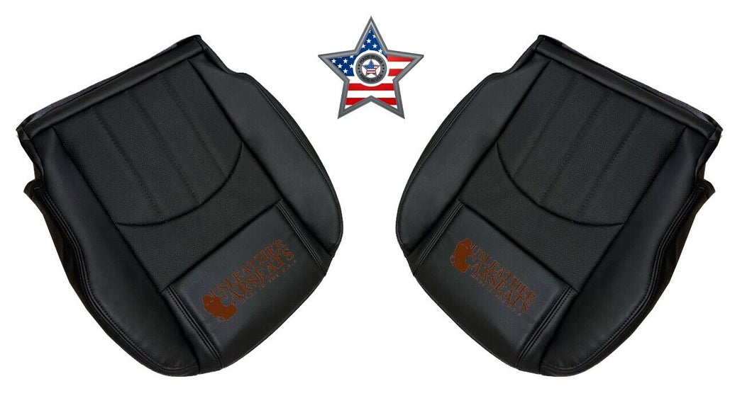 13-2017 For BUICK ENCLAVE Driver & Passenger Bottom Perf Leather Seat Cover Blk