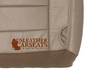 2002-2007 Ford F250 Lariat Driver Bottom Vinyl Perforated Leather Seat Cover Tan