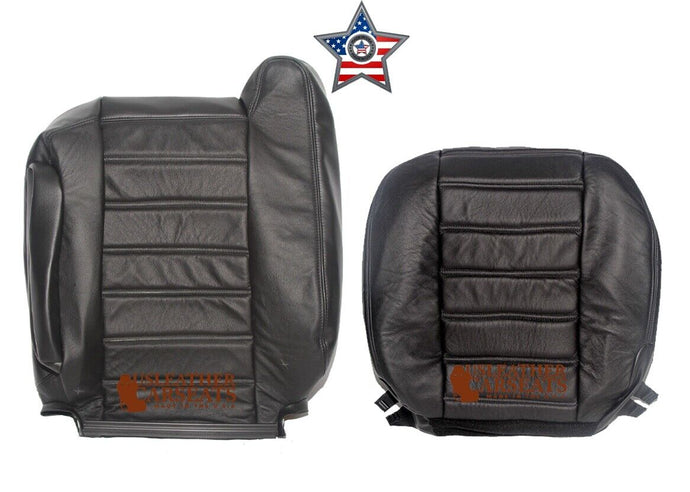 2003-2007 Hummer H2 Driver Full Front Leather Seat Cover Black