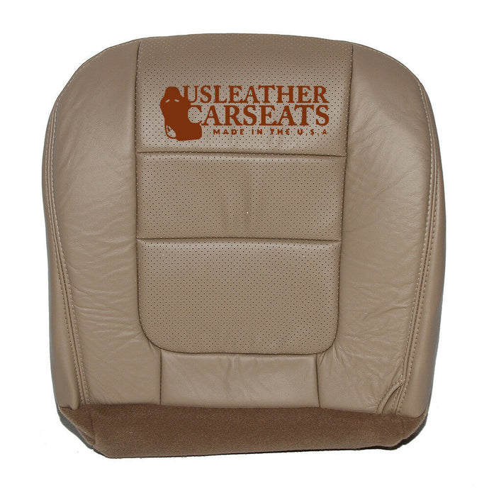 2001 F250 F350 Lariat Crew DRIVER Side Bottom Leather Perf Vinyl Seat Cover TAN