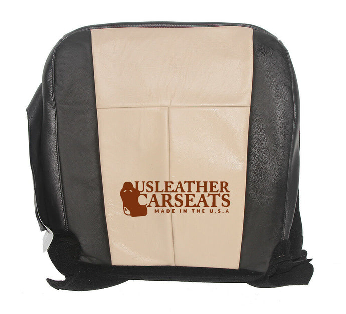 2007 Ford Expedition Driver Side Bottom Leather Seat Cover 2 Tone Tan / Black