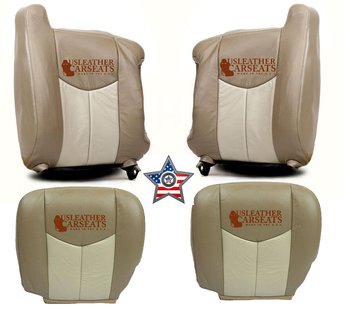 For 2003 2004 2005 2006 GMC Yukon Denali Front Back & Bottom Seat Cover TAN