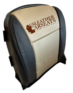 2008-2010 Ford Explorer Eddie Bauer Driver Bottom Leather Seat Cover Tan/Black