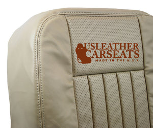 03 04 Lincoln Navigator Driver Bottom Leather Perforated Vinyl Seat Cover TAN