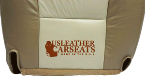 1999 2000 Chevy Tahoe Driver Bottom Replacement Leather Seat Cover Two Tone Tan-