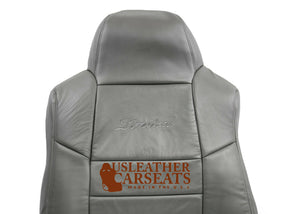 2002 Ford Excursion Limited Driver Lean Back Replacement Leather Seat Cover Gray