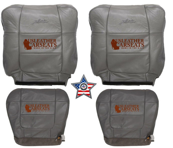 2001-2002 Ford F150 Lariat super crew Driver Complete Leather Seat Covers Gray