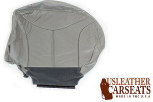 1999-2002 GMC Sierra Yukon Driver Bottom Replacement Leather Seat Cover Gray .