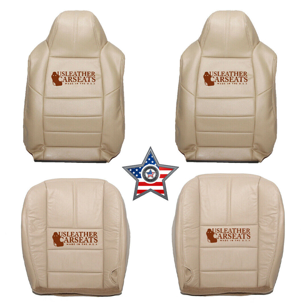 2008 Ford F250 Lariat Driver & Passenger Complete Leather Seat Covers Camel Tan