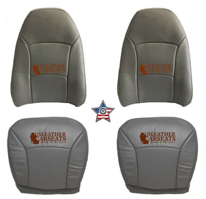 2003-2007 Ford E150 E250 E350 Van Full Front perforated Vinyl Seat Cover Gray