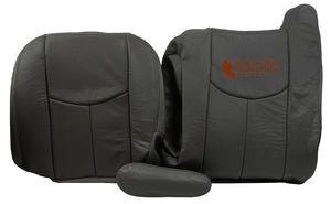 03-07 Chevy Silverado LT HD -Driver Side Complete Leather Seat Covers Dark Gray