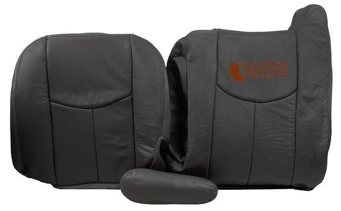 03-07 Chevy Silverado LT HD -Driver Side Complete Leather Seat Covers Dark Gray