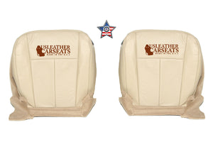 2011 Ford Expedition Driver & Passenger Bottom Perforated Leather Seat Cover Tan