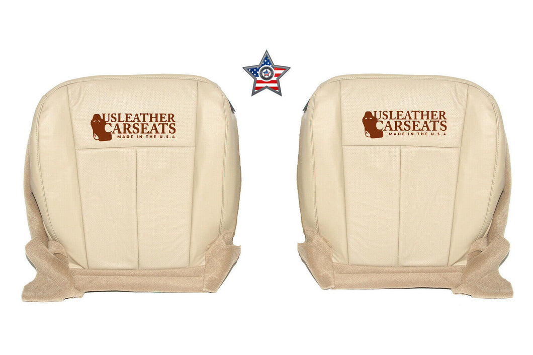 2011 Ford Expedition Driver & Passenger Bottom Perforated Leather Seat Cover Tan