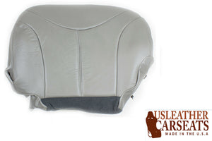 1999-2002 GMC Sierra Yukon Driver Bottom Replacement Leather Seat Cover Gray .