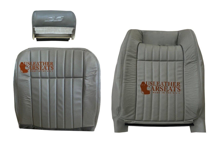 1994 1995 96 Chevy Impala SS Driver Full Front Perforated Vinyl Seat Cover Gray