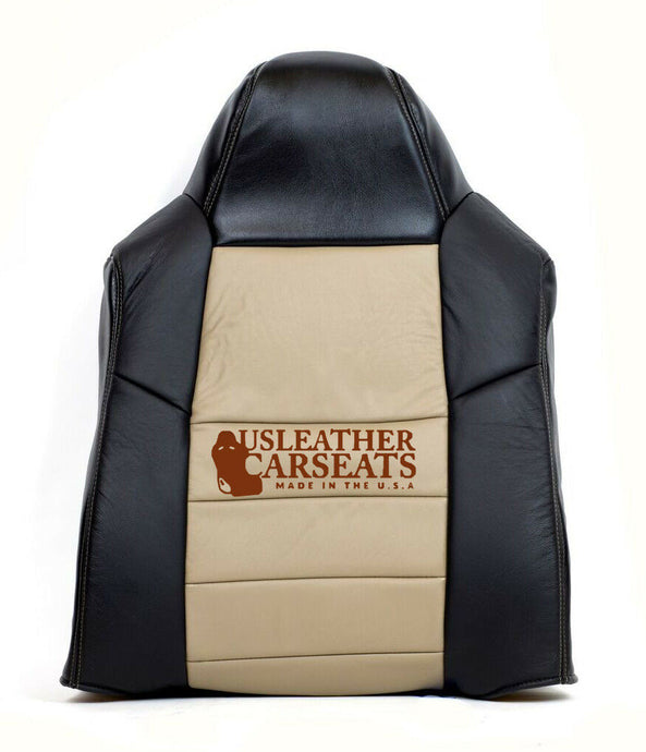 2005 Ford Excursion EDDIE BAUER Driver Lean Back Leather Seat Cover Tan/Black