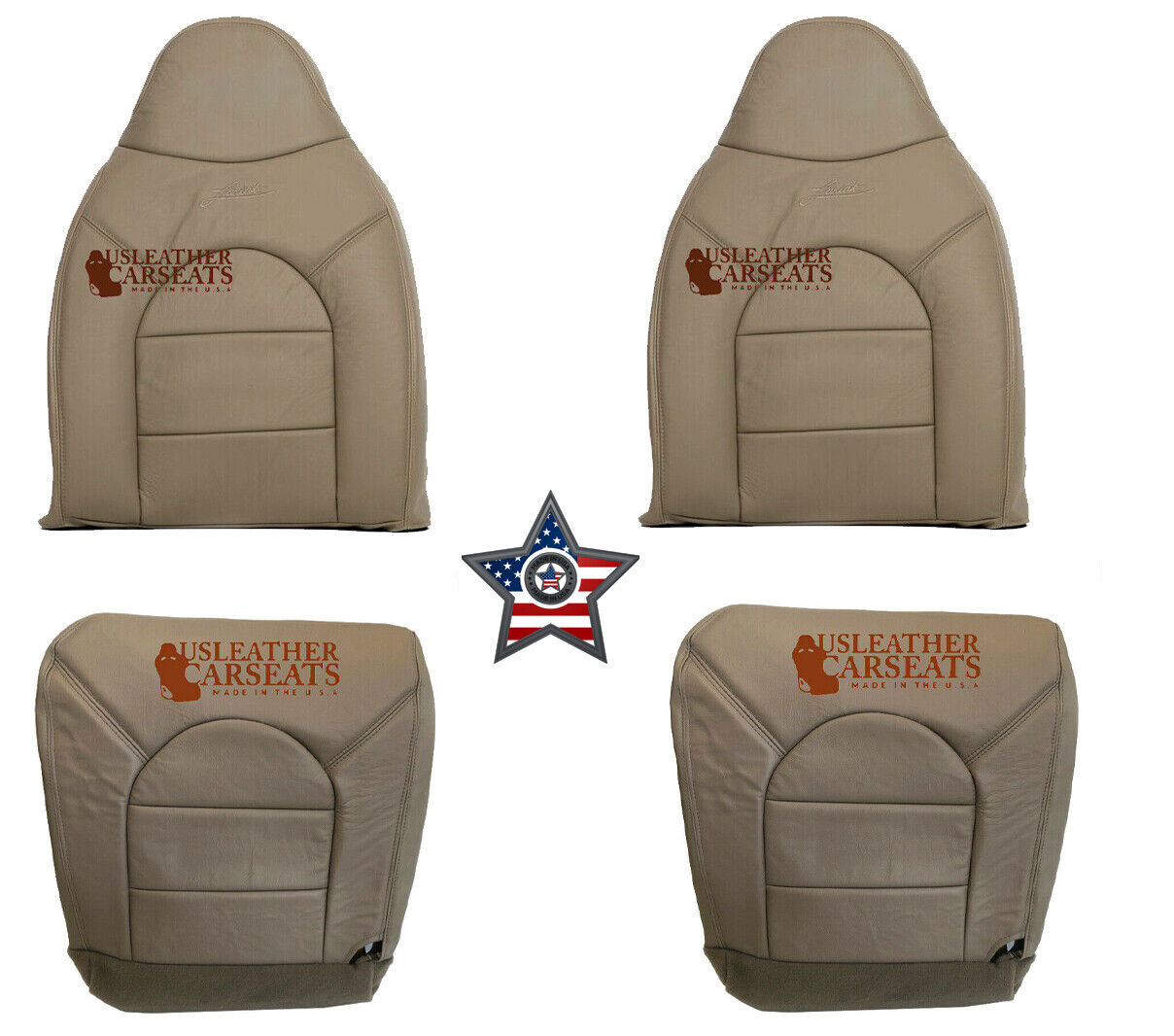 thumbnail image 2 of Soillar Front Leather Seat Cover Set For Ford F250/F350 Super Duty 1999-2000 - Tan, 6 Pieces 2 of 2