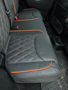 2015 2016 Fits JEEP WRANGLER JK CUSTOM LEATHER SEAT COVERS BLACK& Orange Diamond