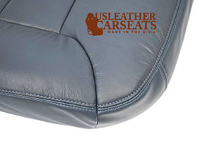1995-1999 Sierra Yukon Tahoe Passenger - Bottom Leather Seat Cover Navy Blue